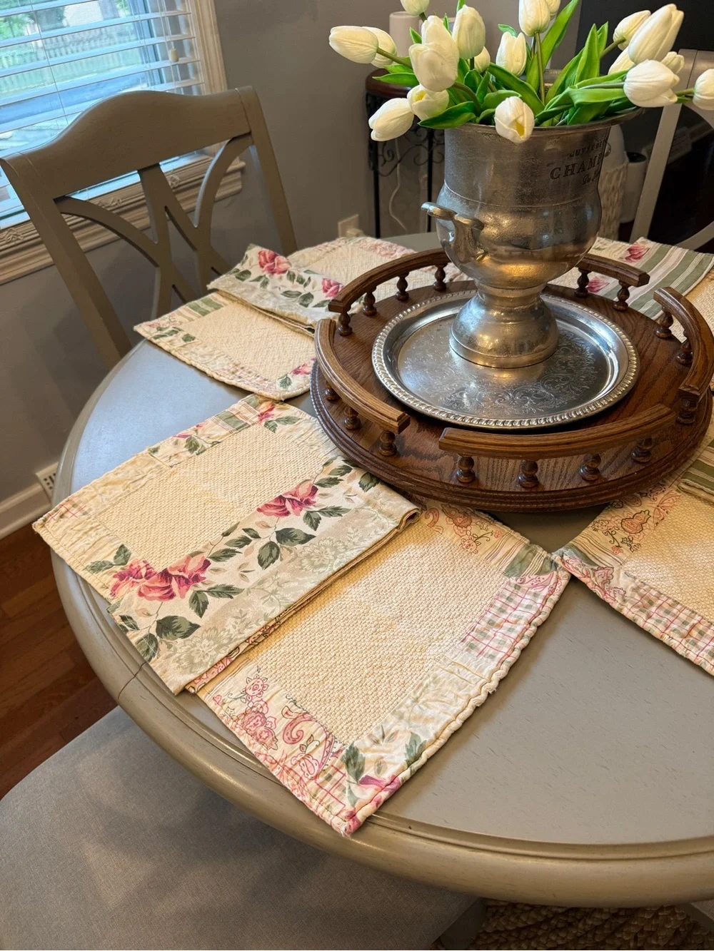 Vintage Simply Shabby Chic Quilted Placemats & Napkins Set Rachel Ashwell